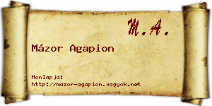 Mázor Agapion névjegykártya